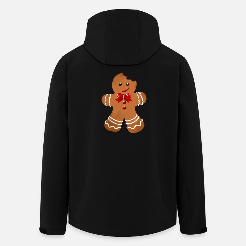 Sugar Gloss Gingerbread Man with Bow - Men’s Recycled Softshell Jacket by Stanley/Stella - black