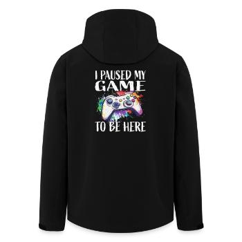 Ich pausierte mein Spiel – farbiges Gamepad - Recycelte Männer Softshell-Jacke von Stanley/Stella - Schwarz - Hinten - AI Model Male 185 light (185cm)