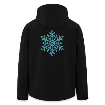 Schneeflocke | Berg | Skifahren | Snowboarden - Recycelte Männer Softshell-Jacke von Stanley/Stella - Schwarz - Hinten - AI Model Male 185 light (185cm)