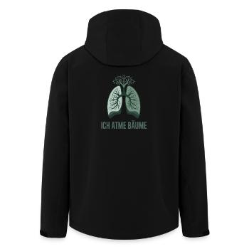 Je respire les arbres - proximité avec la nature et - Veste softshell homme en polyester recyclé Stanley/Stella - noir - Dos - AI Model Male 185 light (185cm)