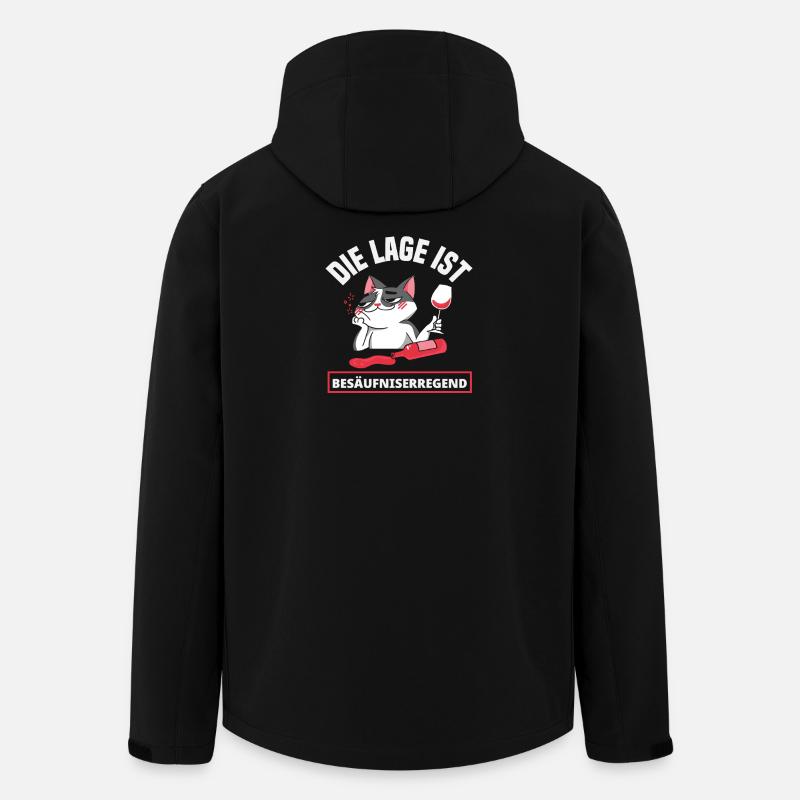 La situation est ivre, chat - Veste softshell homme en polyester recyclé Stanley/Stella - noir