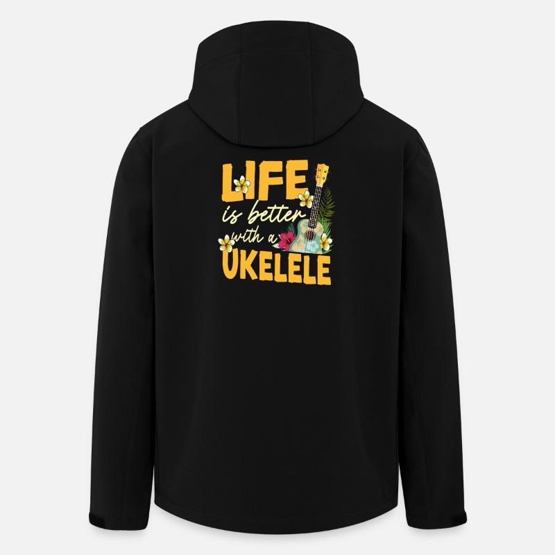 Hawaiian Ukulele Uke Life Is - Men’s Recycled Softshell Jacket by Stanley/Stella - black