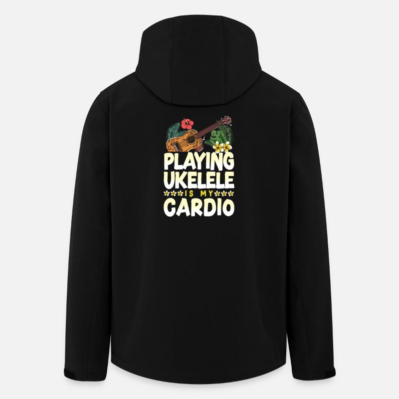 Jeu du ukulélé hawaïen - Veste softshell homme en polyester recyclé Stanley/Stella - noir