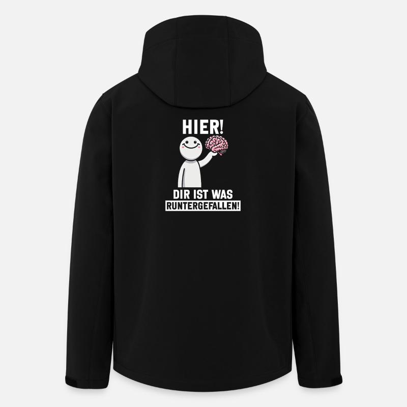 Hier Dir Ist Was Runtergefallen Sarkastischer - Recycelte Männer Softshell-Jacke von Stanley/Stella - Schwarz