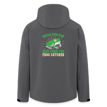 Frog Catcher Watch Your Step Frog - Recycelte Männer Softshell-Jacke von Stanley/Stella - Schwarz - Hinten - AI Model Male 185 light (185cm)