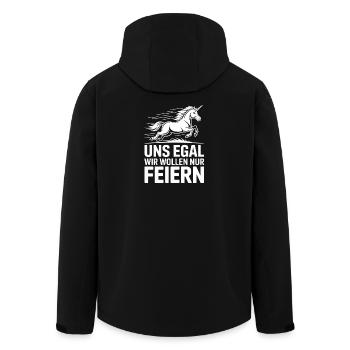 On s’en fiche, on a juste envie de faire la fête, la fête des licornes - Veste softshell homme en polyester recyclé Stanley/Stella - noir - Dos - AI Model Male 185 light (185cm)