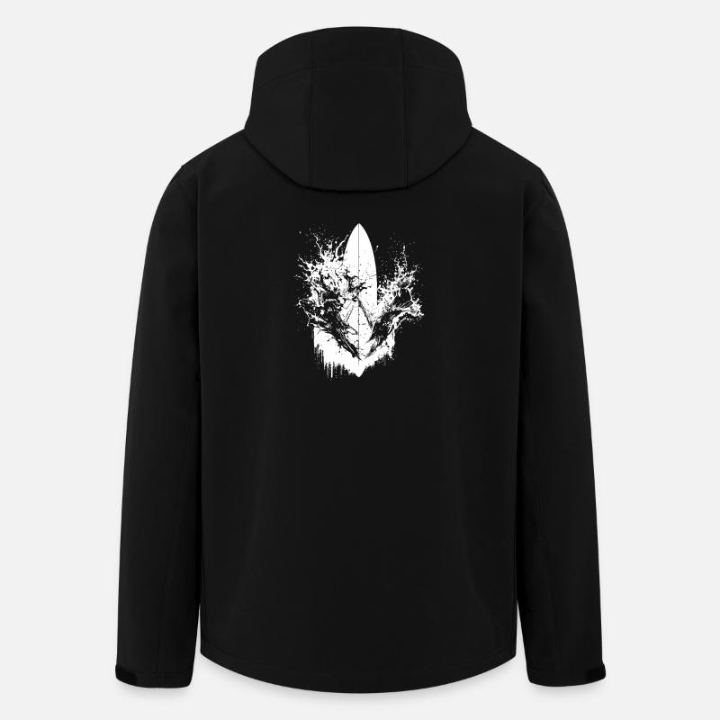 Energetic Surfer Illustration Surfing - Men’s Recycled Softshell Jacket by Stanley/Stella - black