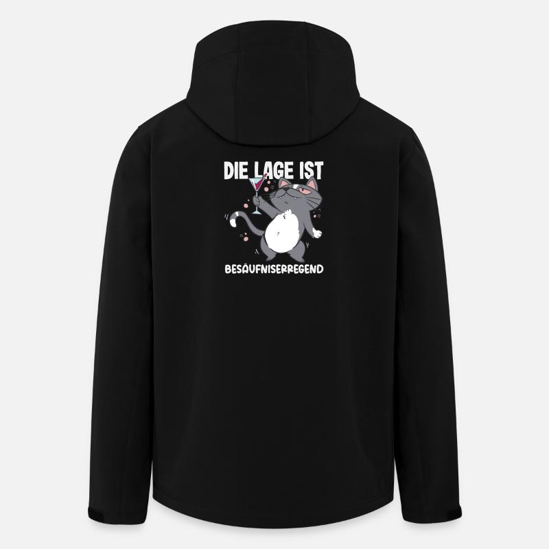 La situation est ivre, chat - Veste softshell homme en polyester recyclé Stanley/Stella - noir