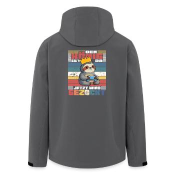 Der König am zocken - Recycelte Männer Softshell-Jacke von Stanley/Stella - Schwarz - Hinten - AI Model Male 185 light (185cm)