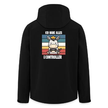 ich habe alles unter controller - Recycelte Männer Softshell-Jacke von Stanley/Stella - Schwarz - Hinten - AI Model Male 185 light (185cm)