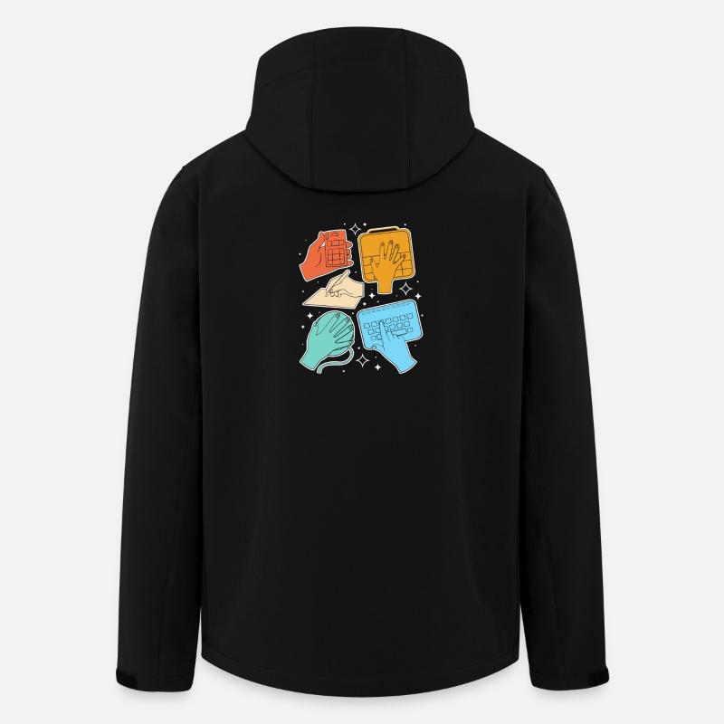 SLP Sign Language AAC Communication - Men’s Recycled Softshell Jacket by Stanley/Stella - black