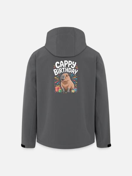 Capybara Birthday Cappy Birthday Funny Capy - Men’s Recycled Softshell Jacket by Stanley/Stella - black