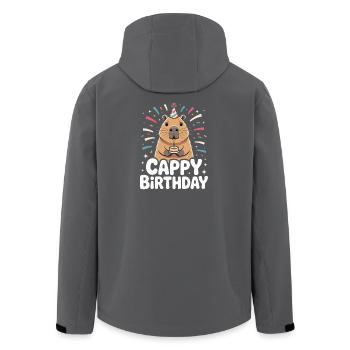 Capybara Birthday Cappy Birthday Funny Capy - Men’s Recycled Softshell Jacket by Stanley/Stella - anthracite - Back - AI Model Male 185 light (185cm)