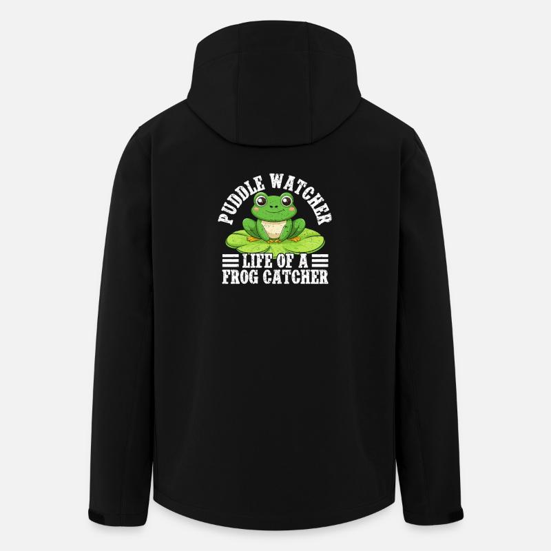 Grenouille Attrape-Grenouille Observatrice de Flaques - Veste softshell homme en polyester recyclé Stanley/Stella - noir