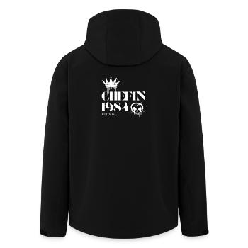 Édition Chefin 1984 – Diction d’anniversaire - Veste softshell homme en polyester recyclé Stanley/Stella - noir - Dos - AI Model Male 185 light (185cm)