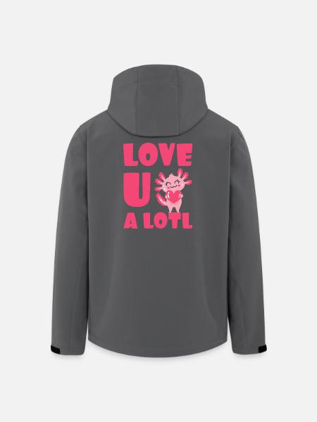 Love U A Lotl Axolotl Heart Love - Men’s Recycled Softshell Jacket by Stanley/Stella - black