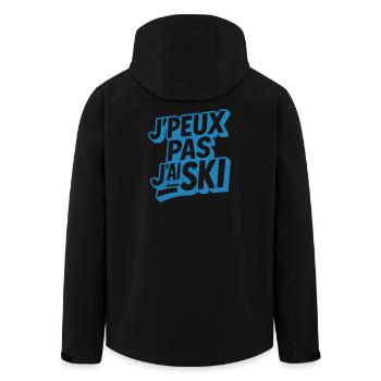 Skifahren | Skifahrer | Berg - Recycelte Männer Softshell-Jacke von Stanley/Stella - Schwarz - Hinten - AI Model Male 185 light (185cm)