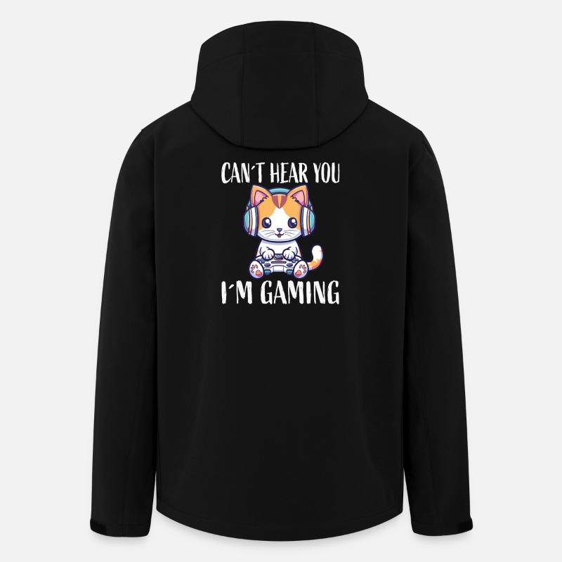 Kätzchen mit Headset beim Gaming - Recycelte Männer Softshell-Jacke von Stanley/Stella - Schwarz