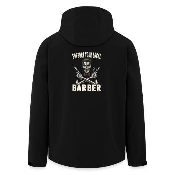 Friseur Salon Frisör Barber Hairstylist Geschenke  - Recycelte Männer Softshell-Jacke von Stanley/Stella - Schwarz - Hinten - AI Model Male 185 light (185cm)