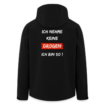 Je ne prends pas de drogue - je suis comme ça - Veste softshell homme en polyester recyclé Stanley/Stella - noir - Dos - AI Model Male 185 light (185cm)