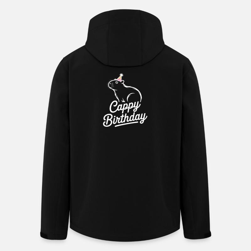 Capybara Birthday Cappy Birthday Funny Capy - Men’s Recycled Softshell Jacket by Stanley/Stella - black
