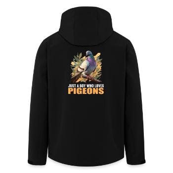 Pigeons Pigeon - Men’s Recycled Softshell Jacket by Stanley/Stella - black - Back - AI Model Male 185 light (185cm)