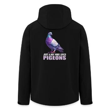 Pigeons Pigeon - Men’s Recycled Softshell Jacket by Stanley/Stella - black - Back - AI Model Male 185 light (185cm)