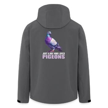 Pigeons Pigeon - Men’s Recycled Softshell Jacket by Stanley/Stella - anthracite - Back - AI Model Male 185 light (185cm)