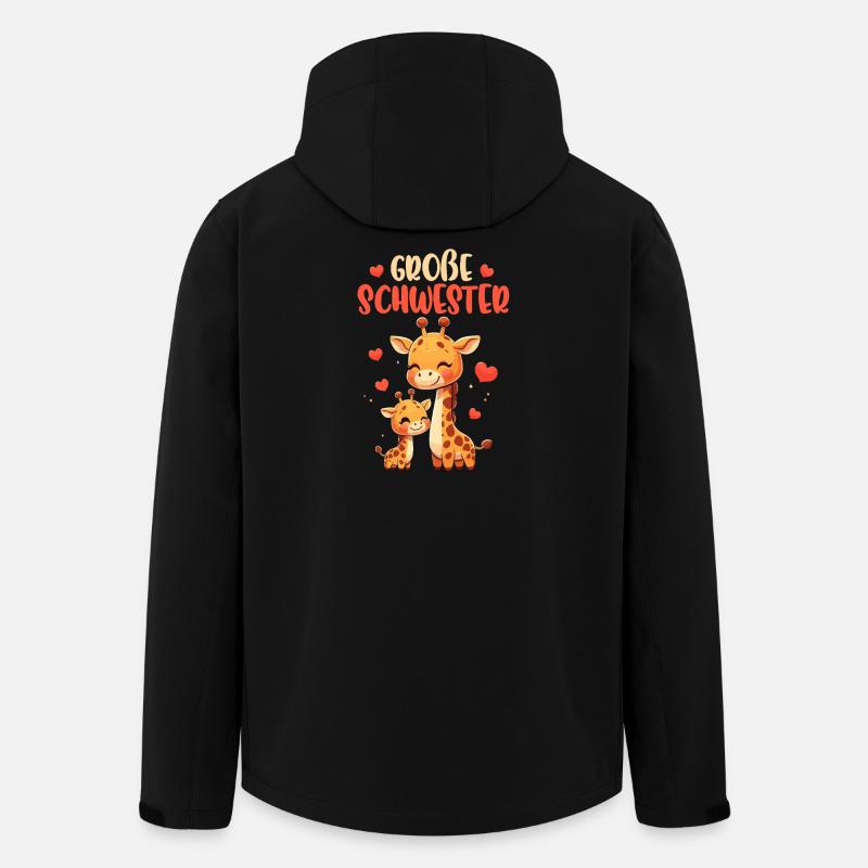 Große Schwester Giraffen Geschwisterkind - Recycelte Männer Softshell-Jacke von Stanley/Stella - Schwarz