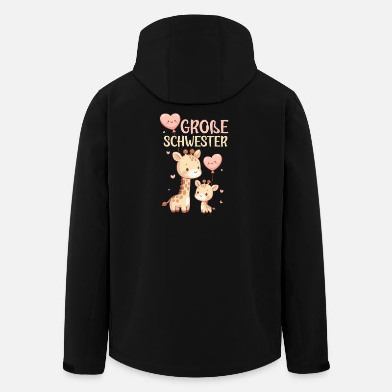 Big Sister Giraffe Sibling - Men’s Recycled Softshell Jacket by Stanley/Stella - black