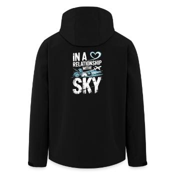  In Einer Beziehung Mit Dem Himmel Flugzeug - Recycelte Männer Softshell-Jacke von Stanley/Stella - Schwarz - Hinten - AI Model Male 185 light (185cm)