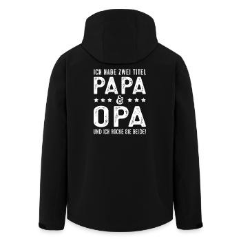 Zwei Titel Opa Papa Lustig Vatertag Opa Geschenk - Recycelte Männer Softshell-Jacke von Stanley/Stella - Schwarz - Hinten - AI Model Male 185 light (185cm)