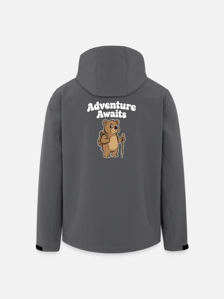 Ours d’aventure avec canne - Veste softshell homme en polyester recyclé Stanley/Stella - noir