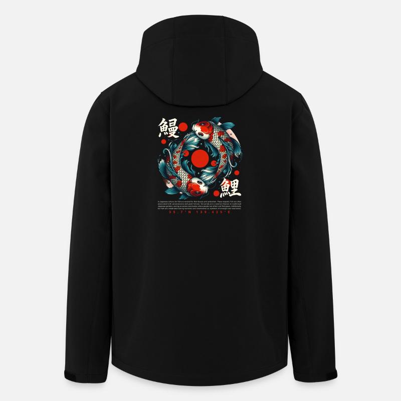 Koi Carp Japan Lykkesymbol - Stanley/Stella herre softshelljakke i genanvendt polyester Discoverer - sort