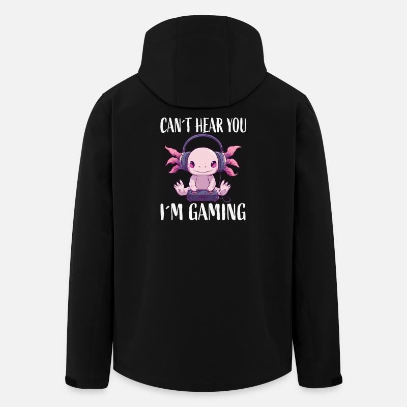 Gaming Axolotl with Headphones - Men’s Recycled Softshell Jacket by Stanley/Stella - black