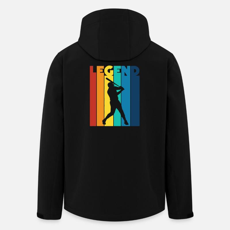 Baseball-Legende Retro-Schlagspieler-Fan - Recycelte Männer Softshell-Jacke von Stanley/Stella - Schwarz