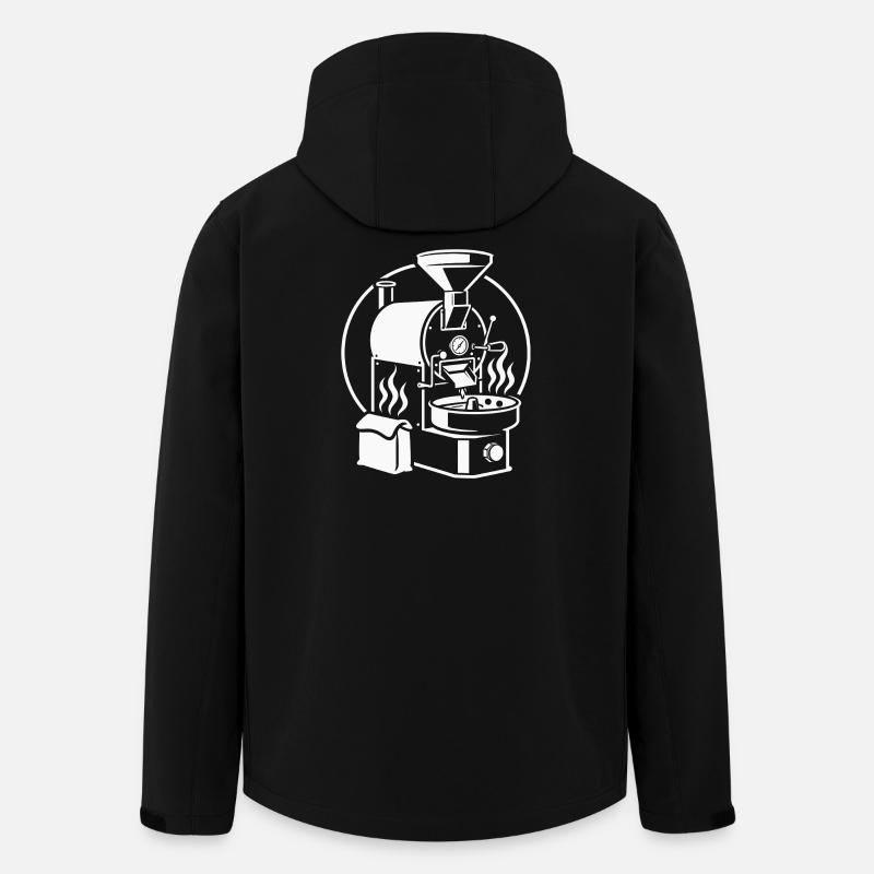 Rösterlinie Kunst-Kaffee-Skizze - Recycelte Männer Softshell-Jacke von Stanley/Stella - Schwarz
