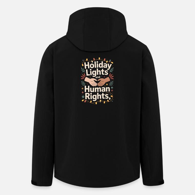 Holiday Lights and Human Rights - Men’s Recycled Softshell Jacket by Stanley/Stella - black