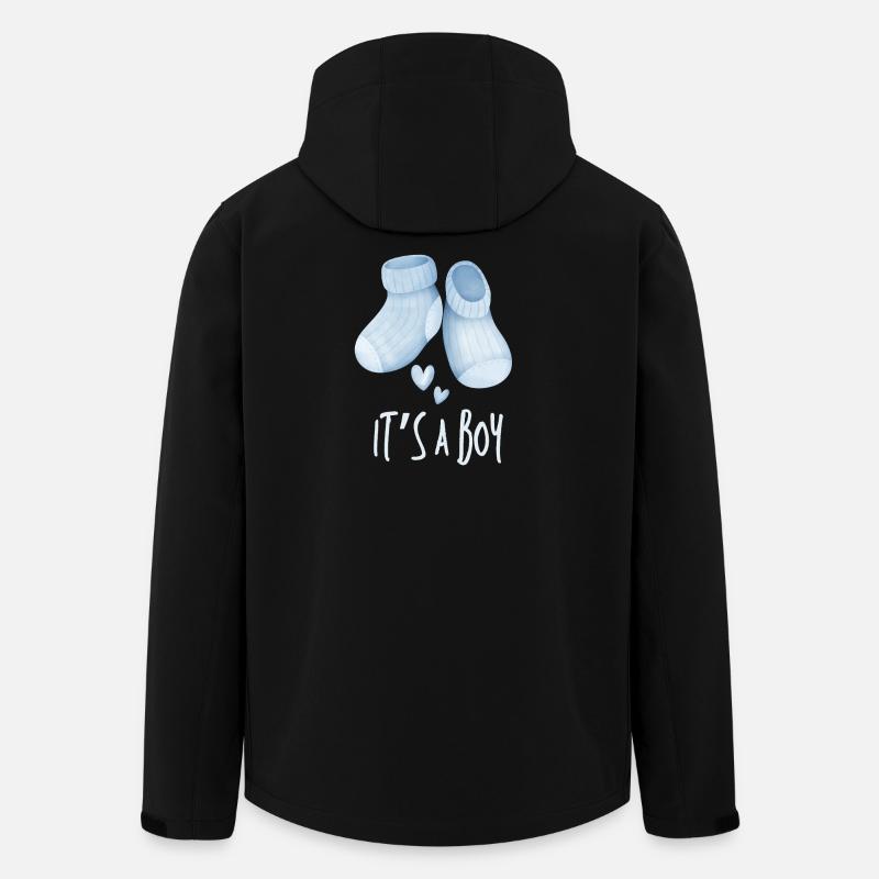Blaue Babystiefel, es ist ein Junge - Recycelte Männer Softshell-Jacke von Stanley/Stella - Schwarz