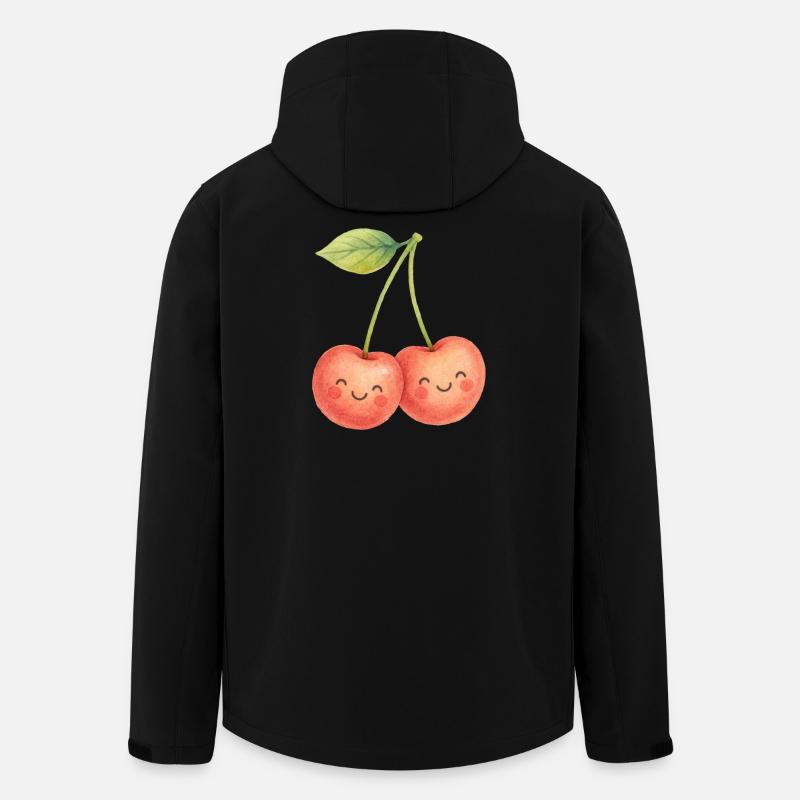 Kuschelige Kirschpärchen Kirsche Obst Sommer Liebe - Recycelte Männer Softshell-Jacke von Stanley/Stella - Schwarz