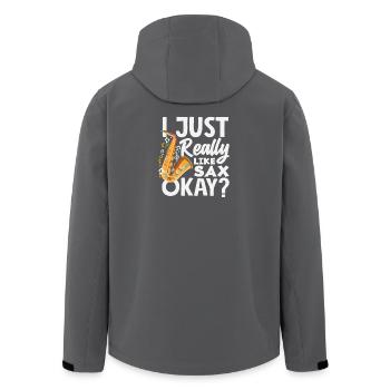 Just Really Like Sax Saxophone Orchestra Jazz Band - Men’s Recycled Softshell Jacket by Stanley/Stella - black - Back - AI Model Male 185 light (185cm)