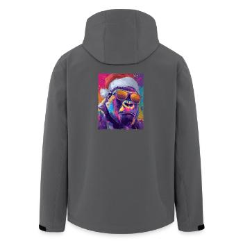 Gorilla Weihnachten Porträt - Recycelte Männer Softshell-Jacke von Stanley/Stella - Schwarz - Hinten - AI Model Male 185 light (185cm)