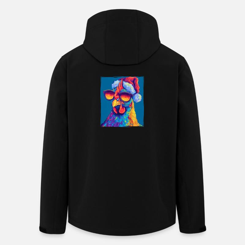 Huhn Weihnachten Porträt - Recycelte Männer Softshell-Jacke von Stanley/Stella - Schwarz