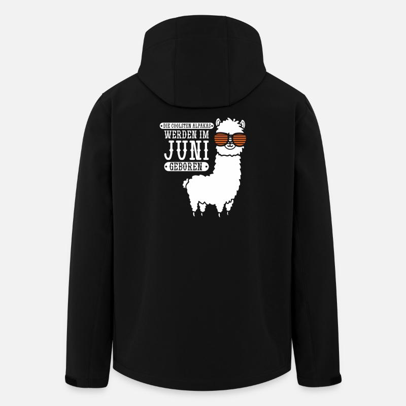 June Birthday Alpaca Saying Funny - Men’s Recycled Softshell Jacket by Stanley/Stella - black