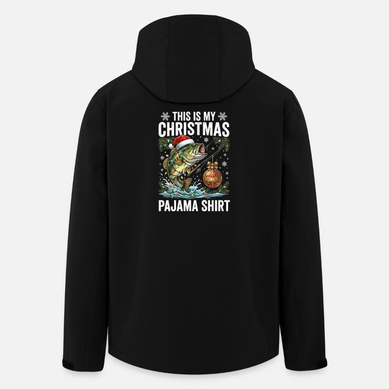 Chemise de pyjama poisson de Noël - Veste softshell homme en polyester recyclé Stanley/Stella - noir
