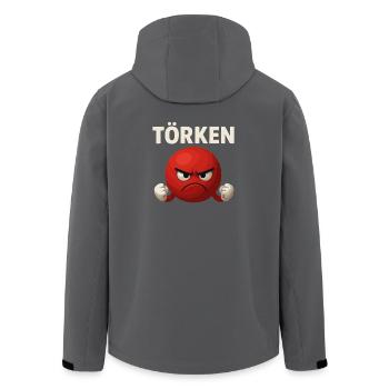 Funny Saying Törken Cartoon Funny Turkey Meme - Men’s Recycled Softshell Jacket by Stanley/Stella - black - Back - AI Model Male 185 light (185cm)