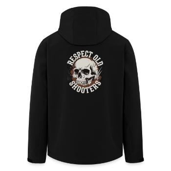 Respect Old Shooters Shooter IPSC Shirt - Men’s Recycled Softshell Jacket by Stanley/Stella - black - Back - AI Model Male 185 light (185cm)