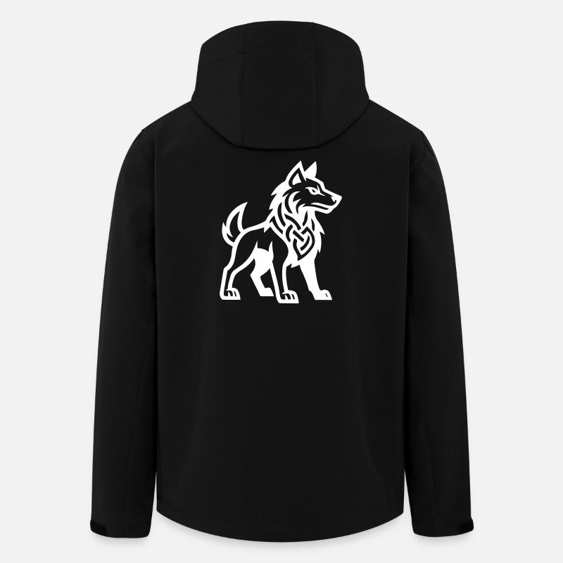 Wolf Wikinger - Recycelte Männer Softshell-Jacke von Stanley/Stella - Schwarz