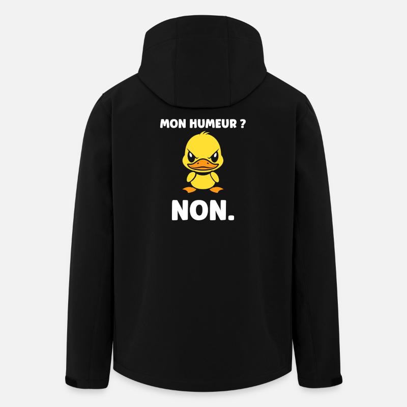 Canard grognon Mon Humeur NON - Veste softshell homme en polyester recyclé Stanley/Stella - noir