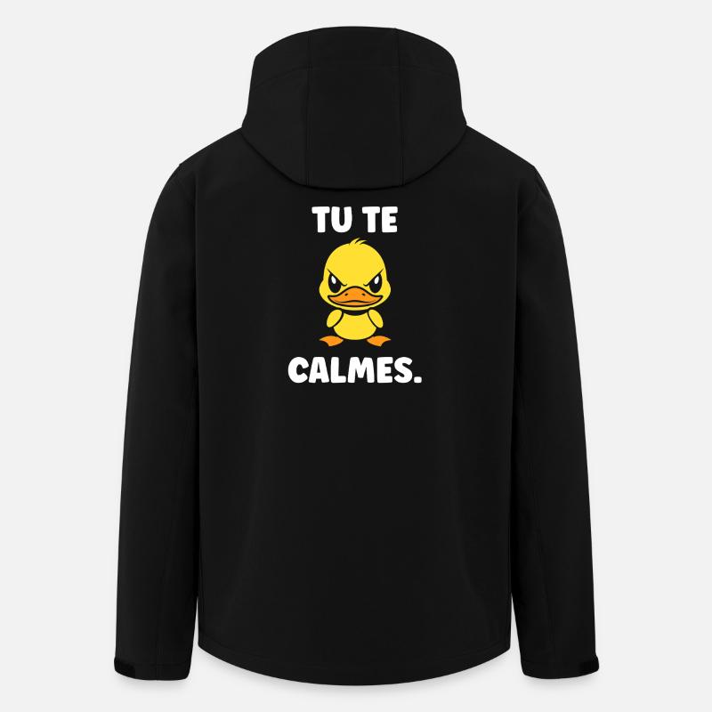 Canard Jaune: Tu te calmes - Veste softshell homme en polyester recyclé Stanley/Stella - noir